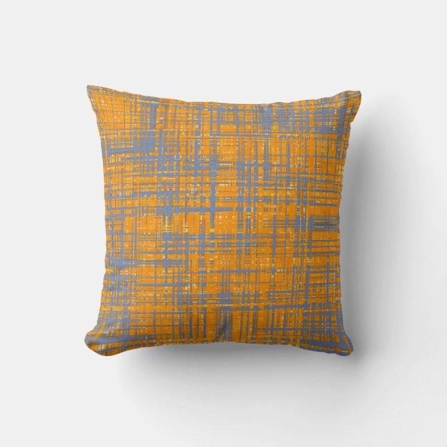 Cojín Decorativo Patrón moderno gris amarillo naranja (Anverso)