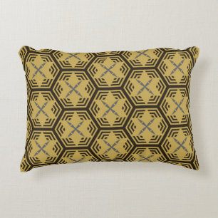 Cojín Decorativo Patrón moderno sin costuras, color dorado. Ba geom