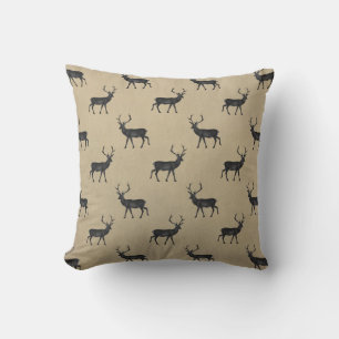Cojín Decorativo Patrón moderno Stag negro y taupe
