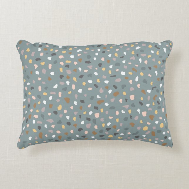 Cojín Decorativo Patrón moderno Terrazzo Neutral suave (Anverso)