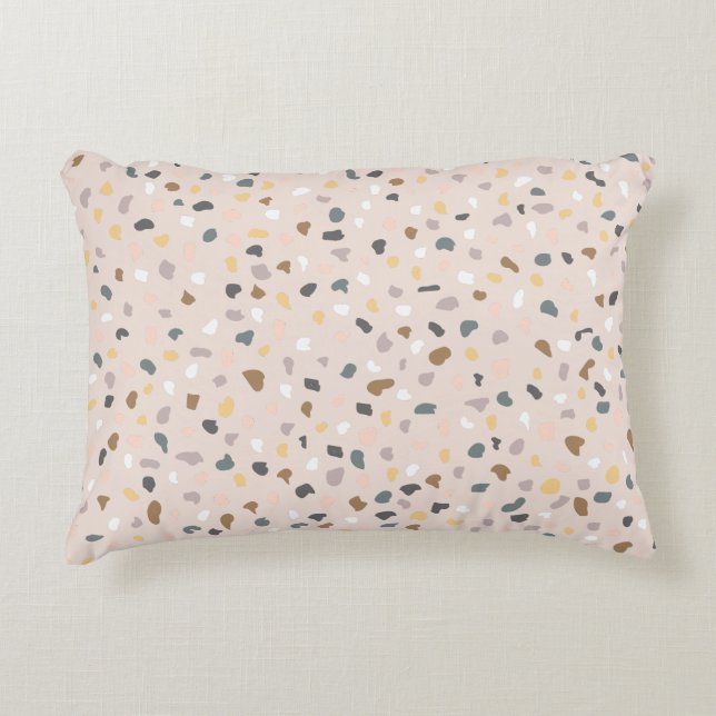 Cojín Decorativo Patrón moderno Terrazzo Neutral suave (Anverso)