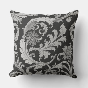 Cojín Decorativo Patrón monocromo Fleur antiguo