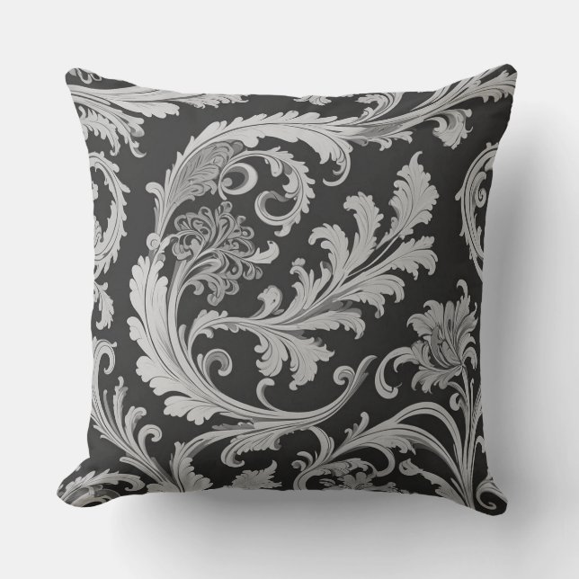 Cojín Decorativo Patrón monocromo Fleur antiguo (Anverso)