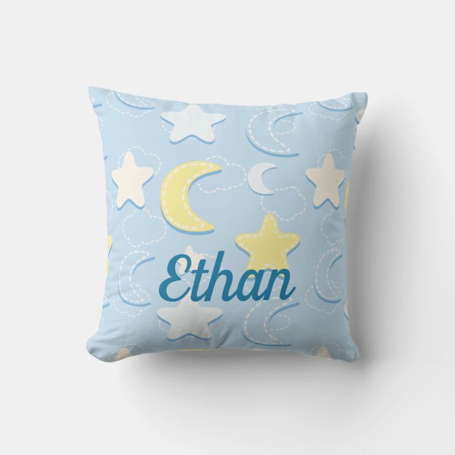 Cojín Decorativo Patrón Moon & Stars (Anverso)