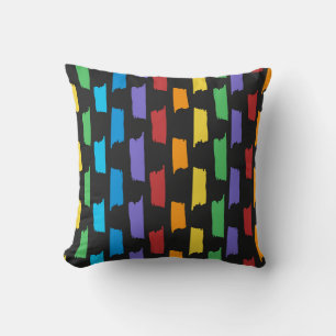 Cojín Decorativo Patrón multicolor en negro