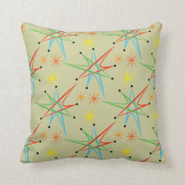 Cojín Decorativo Patrón multicolor retro de arranque atómico