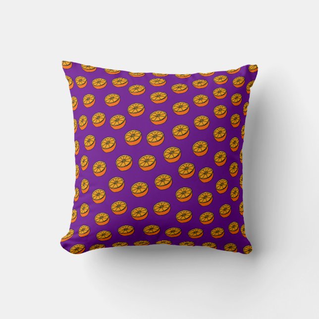 Cojín Decorativo Patrón Naranja (Anverso)