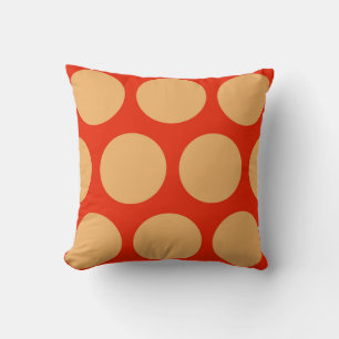 Cojín Decorativo Patrón Naranja amarillo de puntos