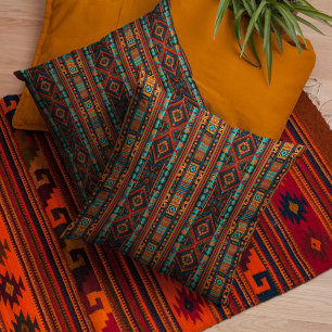 Cojín Decorativo Patrón nativo americano de arte de boho