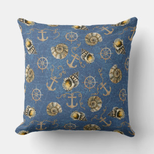 Cojín Decorativo patrón náutico azul