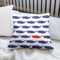 Patrón náutico de la marina y la ballena roja