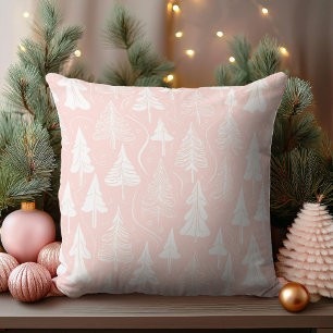Cojín Decorativo Patrón Navidades blancos rosados#6 ID1009