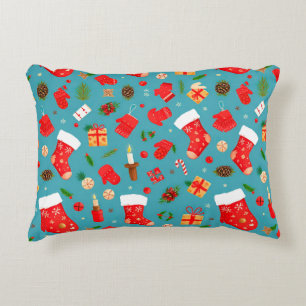 Cojín Decorativo Patrón navideño colorido