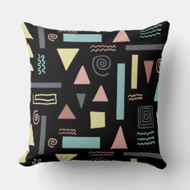 Cojín Decorativo Patrón negro de formas geométricas