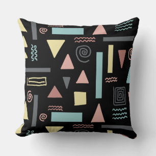 Cojín Decorativo Patrón negro de formas geométricas