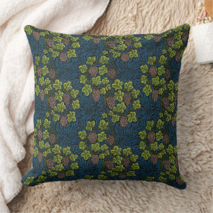 Cojín Decorativo Patrón negro de vid de uva sin costuras de William