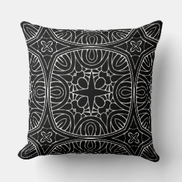 Cojín Decorativo patrón negro geométrico dramático