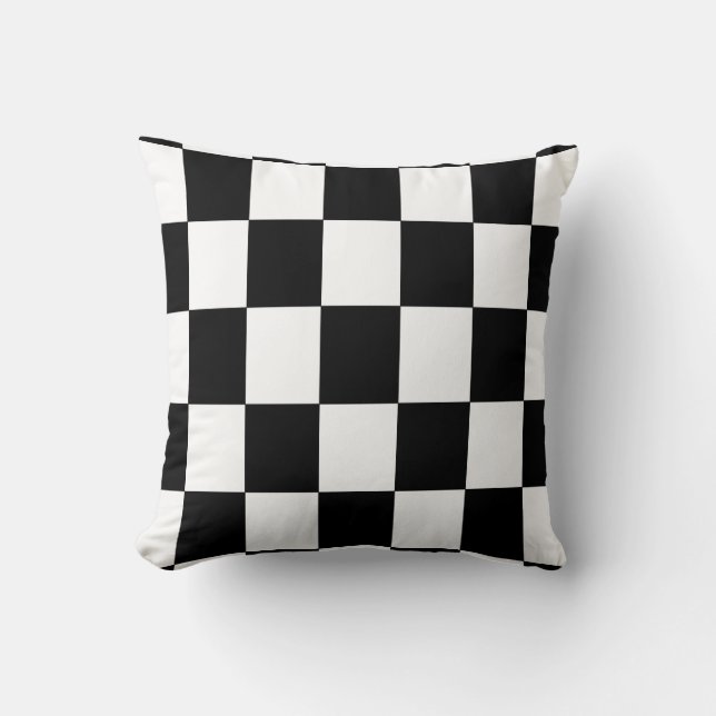 Cojín Decorativo Patrón negro moderno blanco negro (Anverso)