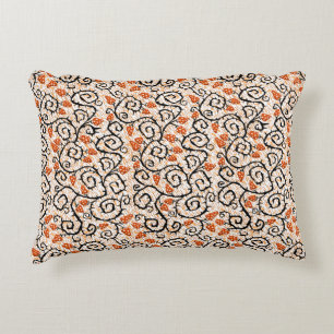 Cojín Decorativo Patrón negro naranja Pilar acento