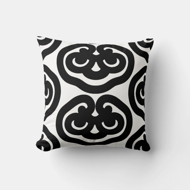 Cojín Decorativo Patrón negro negrita minimo moderno (Anverso)