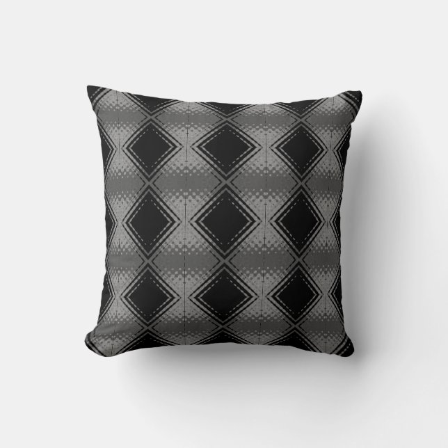 Cojín Decorativo Patrón negro retro (Anverso)