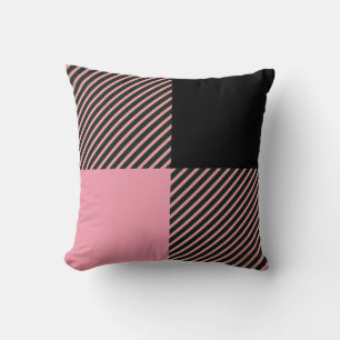 Cojín Decorativo Patrón negro rosado de relleno de búfalo