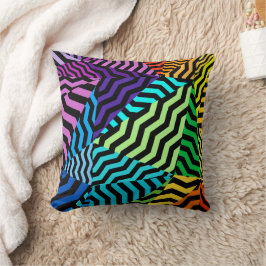 Cojín Decorativo Patrón negro y colorido abstracto geométrico