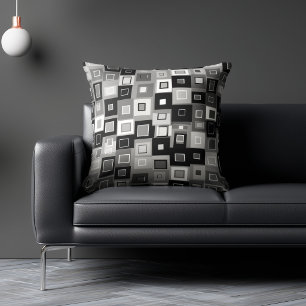 Cojín Decorativo Patrón negro y gris