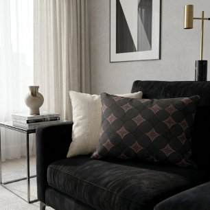 Cojín Decorativo Patrón negro y rosa claro elegante moderno