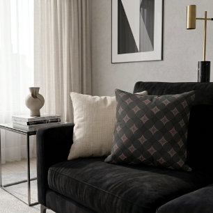 Cojín Decorativo Patrón negro y rosa claro elegante moderno