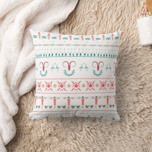 Cojín Decorativo Patrón nórdico de invierno ligero (Manta)