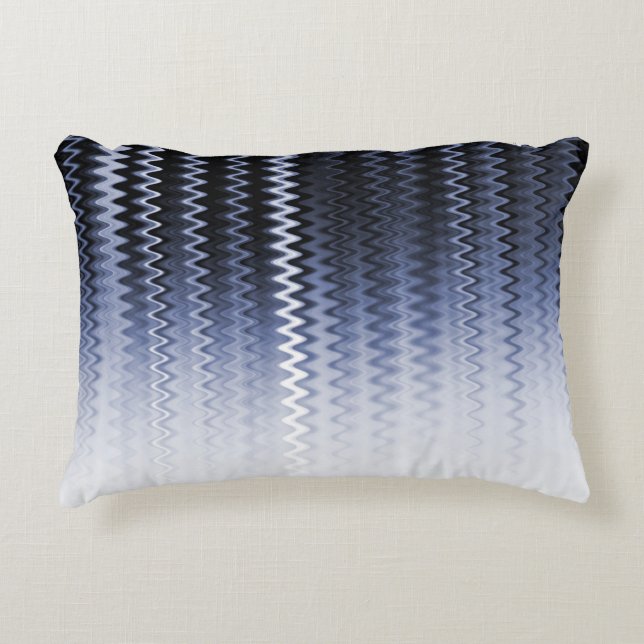 Cojín Decorativo Patrón ondulado azul (Anverso)