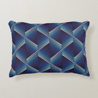 Cojín Decorativo Patrón ondulado geométrico de tonos azules