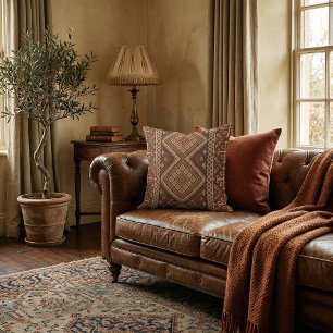 Cojín Decorativo Patrón oriental único geométrico retro elegante