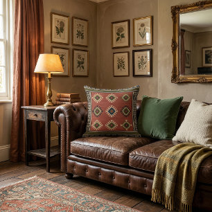 Cojín Decorativo Patrón oriental único retro motivos geométricos