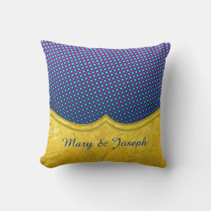 Cojín Decorativo Patrón ORO PURO / hoja de oro + tu foto y texto