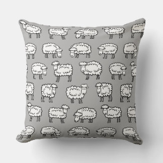 Cojín Decorativo Patrón ovino - Negro, blanco y gris