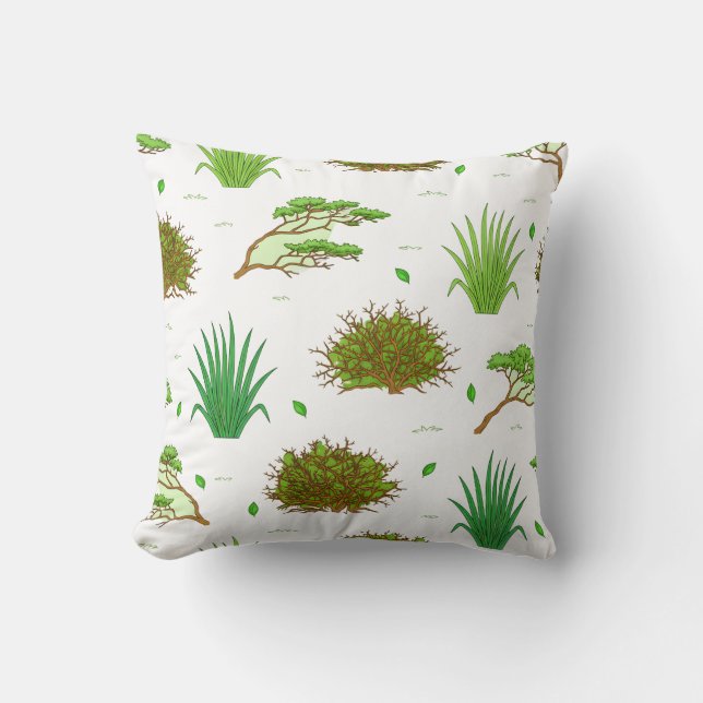 Cojín Decorativo Patrón paisajístico de la sabana africana (Anverso)