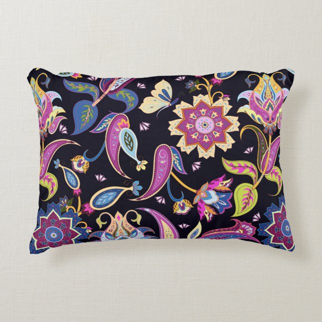 Cojín Decorativo Patrón paisley de India (Anverso)