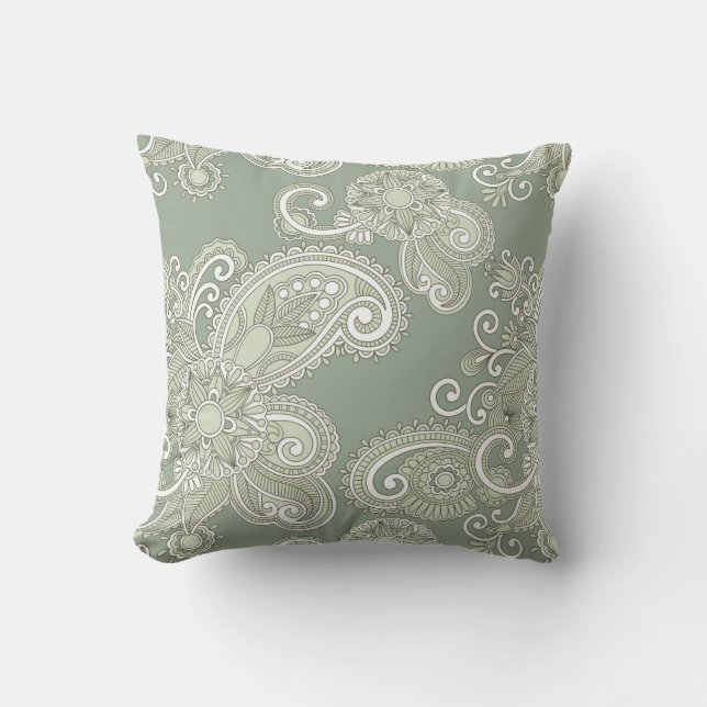 Cojín Decorativo Patrón Paisley/Ham (Anverso)