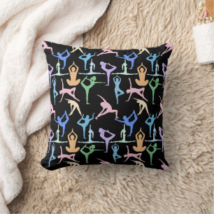 Cojín Decorativo Patrón Pastel de yoga Pose 01.bx4 Negro BG