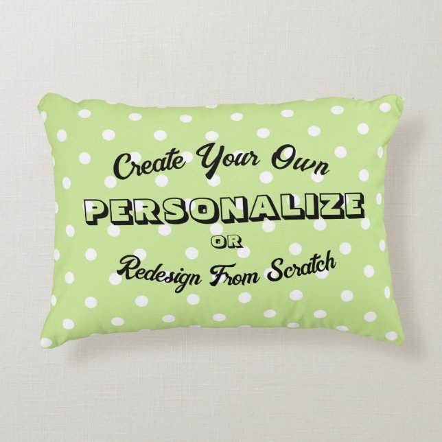 Cojín Decorativo Patrón Pastel Polkadots - Verde Lime (Anverso)