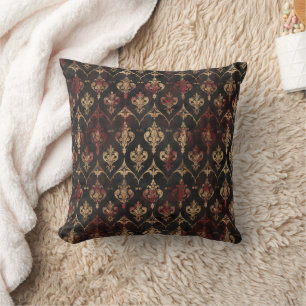 Cojín Decorativo Patrón Persa Dorado Damask Noir (5)