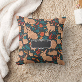 Cojín Decorativo Patrón personalizado de color de mosaico de conejo