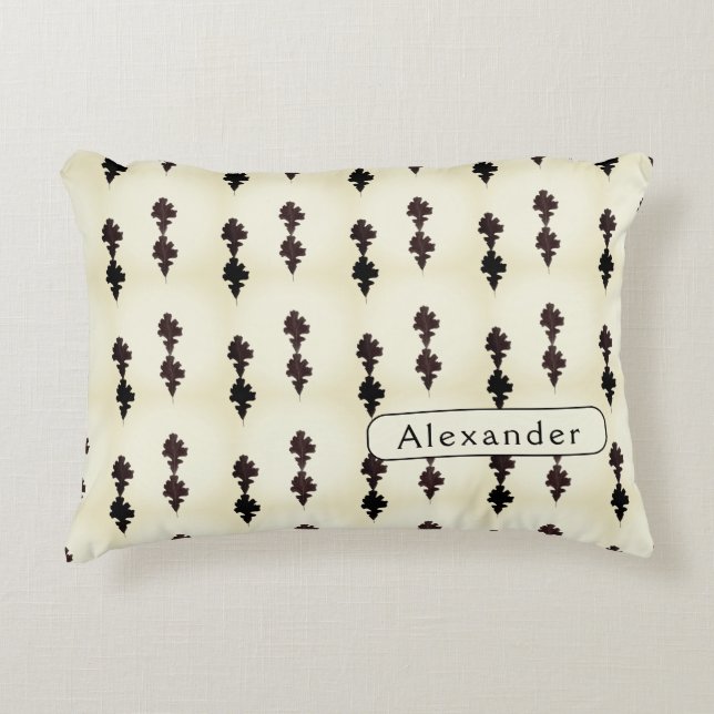 Cojín Decorativo Patrón personalizado de hoja de roble blanco (Anverso)