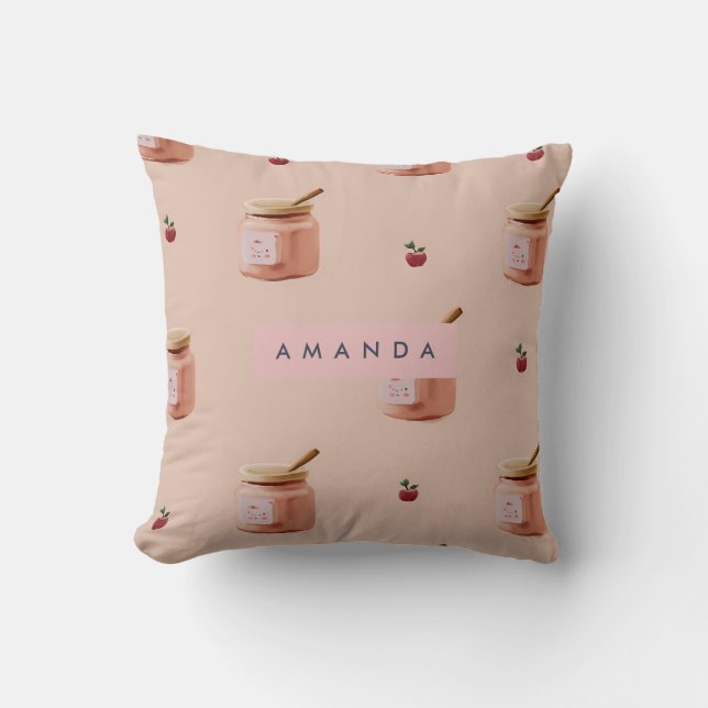 Cojín Decorativo Patrón personalizado de Jam Jar (Anverso)