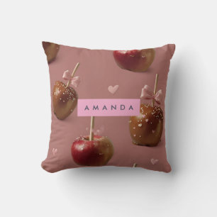 Cojín Decorativo Patrón personalizado de manzana de caramelo