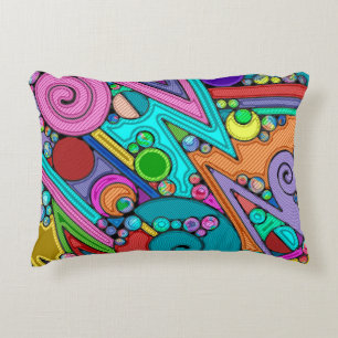 Cojín Decorativo Patrón Pintado A Mano Y Digitalmente Art. 12