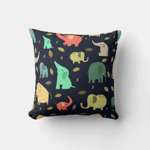 Cojín Decorativo Patrón plano colorido sobre el fondo de la hoja de