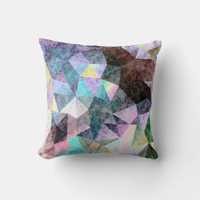 Cojín Decorativo Patrón poligonal de mármol (Anverso)